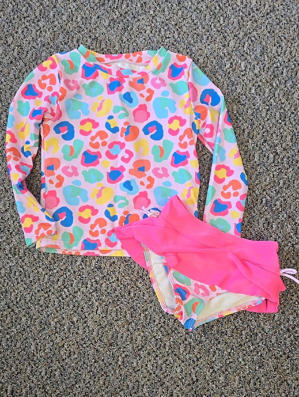 3t Girls Long Sleeve Rash Guard Swim Set